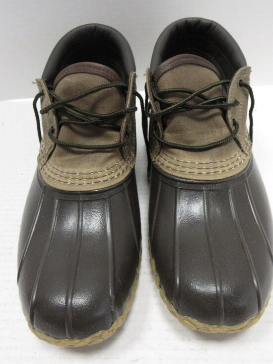 VINTAGE LL Bean Bean Boots 10 M Low Duck Canvas Rubber Gum Sole USA main image 4